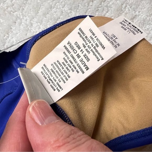 New LLBean swim shorts blue lined sun blocking 14 - Picture 7 of 11